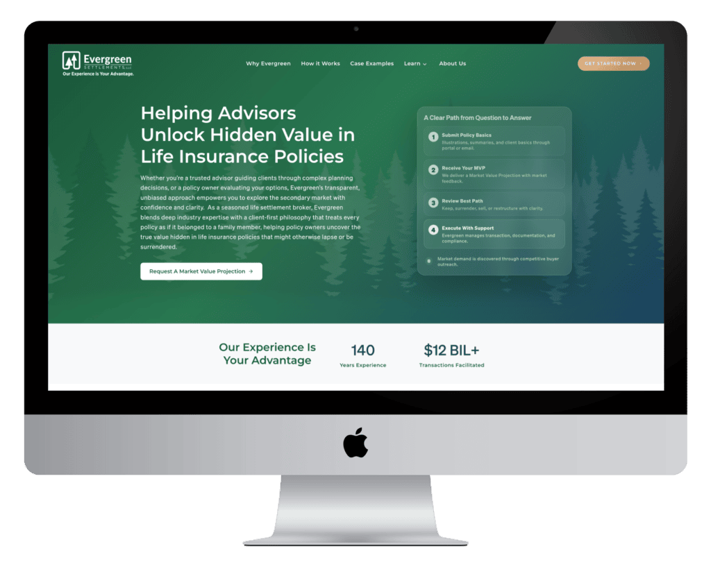Evergreen Life Settlements website